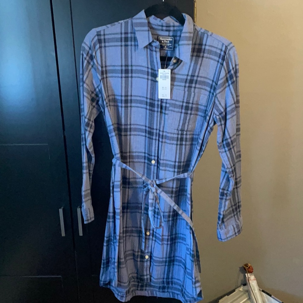 Brand New Abercrombie & Fitch Waist Tie Plaid Dress